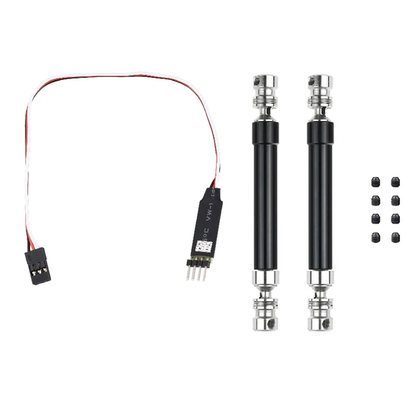 

1X LED Lamp Light Control Switch Panel System & 2PCS CVD Drive Shaft 110-160Mm For Axial SCX10 90046 Traxxas Trx4,Black
