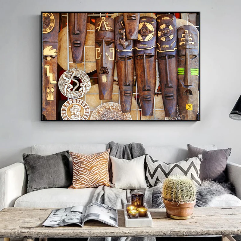 Женская маска религиозные плакаты и принты холст живопись настенный