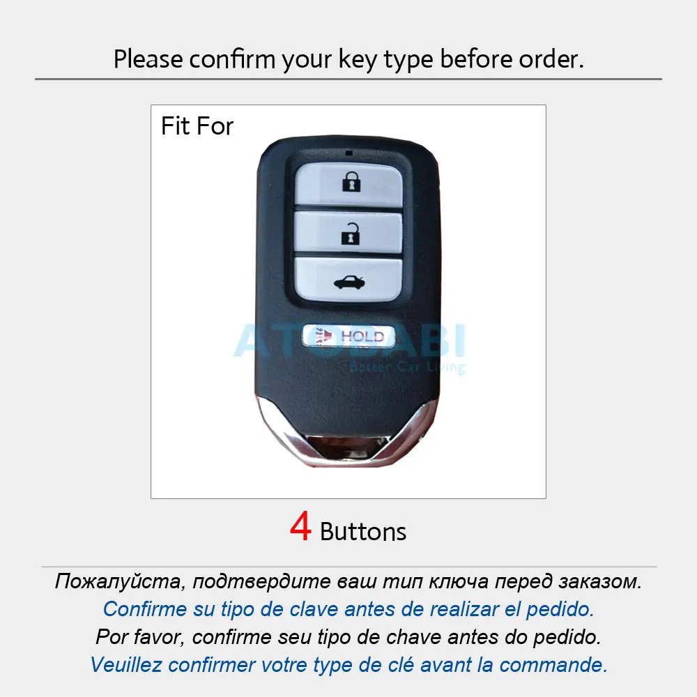 Кожаный чехол для ключей автомобиля Honda Crider Accord Civic 4 кнопки смарт пульт Fobs Обложка