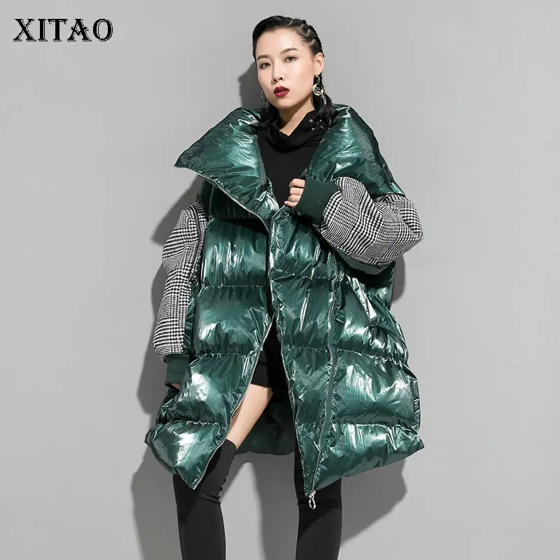 XITAO клетчатые женские парки модные новинка 2019 Осенние элегантные толстые длинные