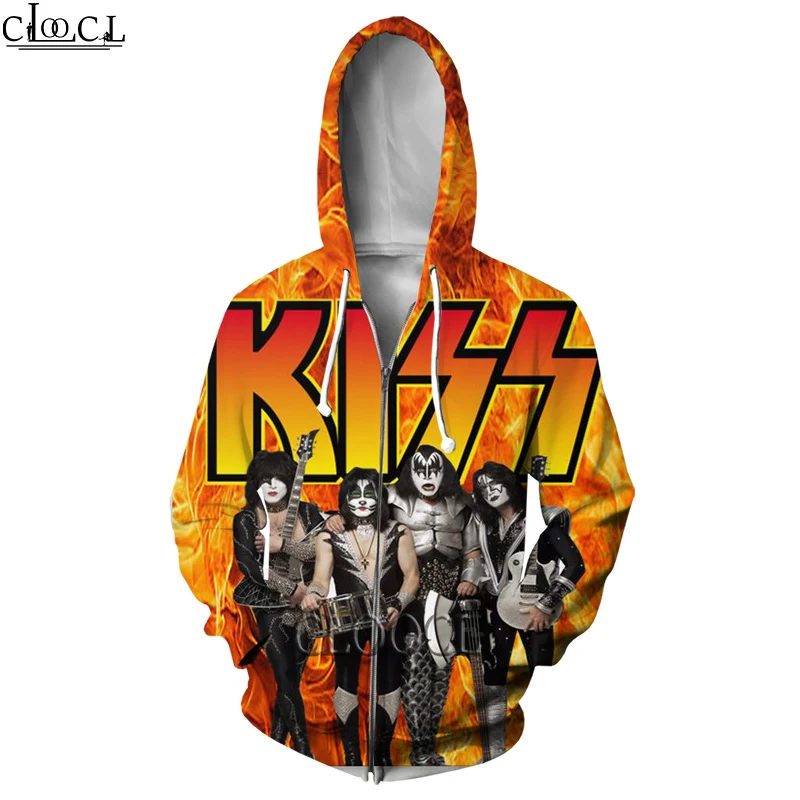 

HX Fashion Zipper Hoodies Newest Rock Singer KISS Band 3D Print Men Women Hip Hop Streetwear Harajuku Hoddies Drop Shipping