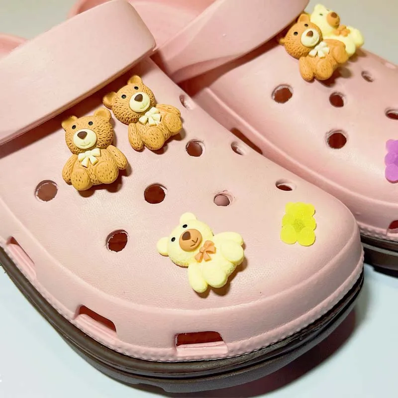 

Симпатичный медведь, женские Кроксы, шармы, украшения для детской обуви, аксессуары, Шарм для джинсов, украшение на Хэллоуин JIBZ