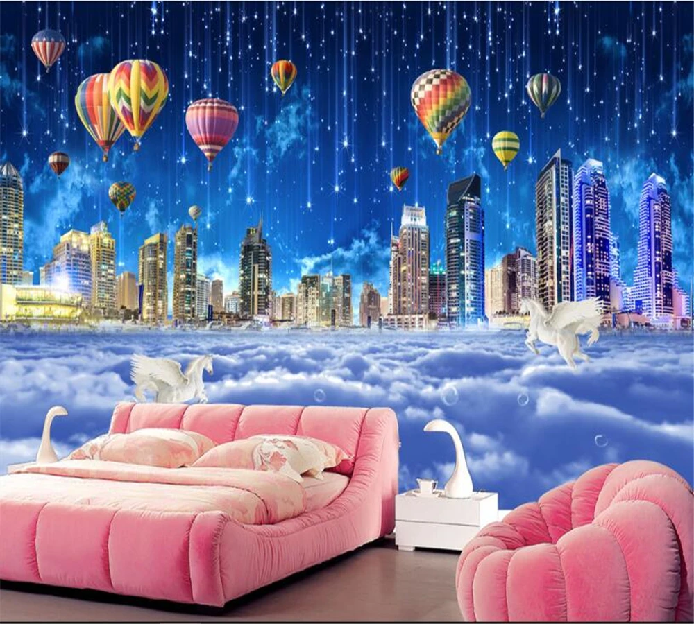 Большой фон beibehang с мечтами звездой городским небом морским ТВ гостиной спальни
