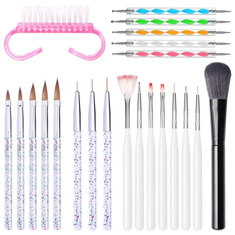 

Nail Art Brush Set Gel Painting Rhinestone Dotting Pen Nail Drawing Polish Brush Manicure Tools