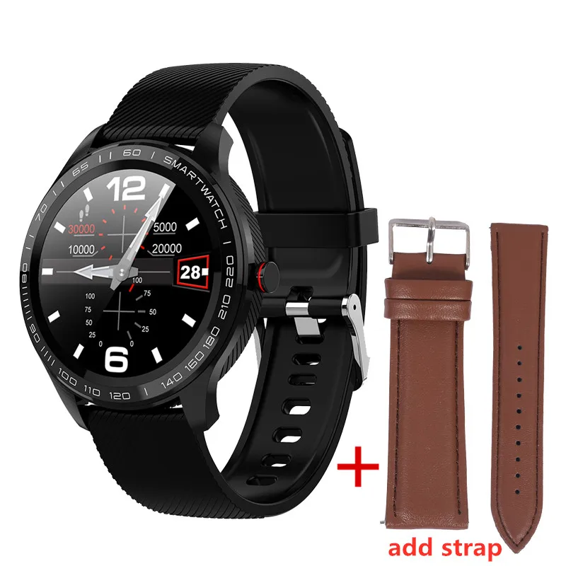 L9 Смарт часы ЭКГ сердечный ритм звонки напоминание полный сенсорный Smartwatch IP68 Водонепроницаемые часы для мужчин для Android IOS PK L7 GT2 - Цвет: add strap