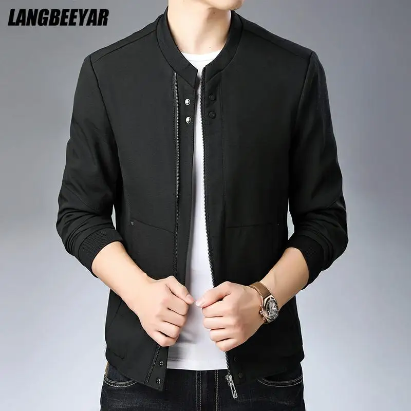 

Top Quality New Designer Brand Casual Streetwear Baseball Collar Jacket For Men Style Fashion Bomber Coats Men's Clothing