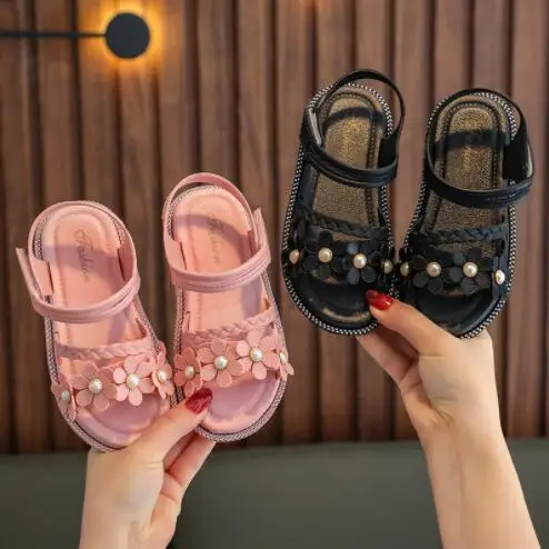 Сандалии для девочек новинка 2022 обувь принцессы школьные сандалии маленьких