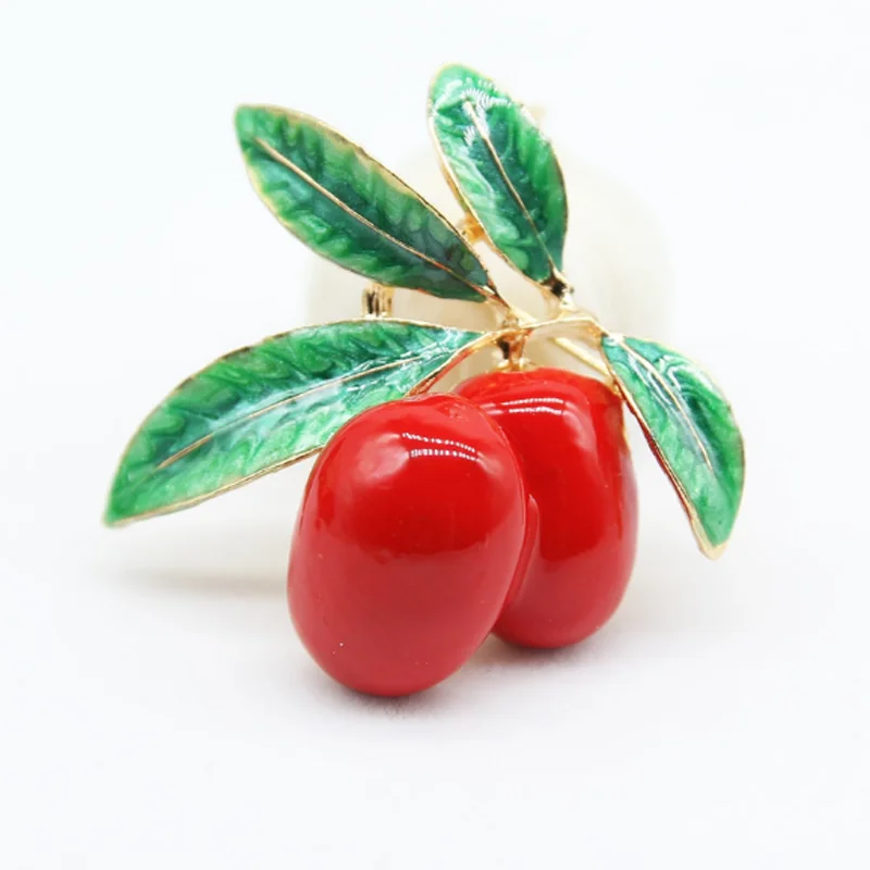 Уникальные эмалевые броши в виде оливок для женщин и мужчин аксессуары костюмов