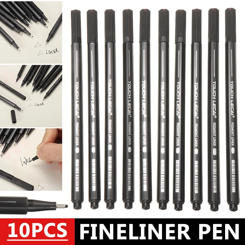 

10 Sizes Black Fineliner Pens Sketch Drawing Fine Point Art Marker Pen For School Office Pen Set Kawaii Ink Pen Art Supplies