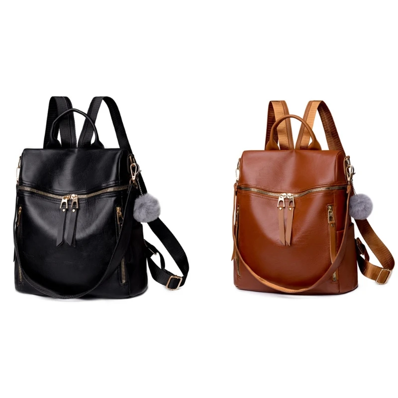 Женский рюкзак из искусственной кожи, Вместительная дорожная сумка-трансформер на молнии с несколькими карманами