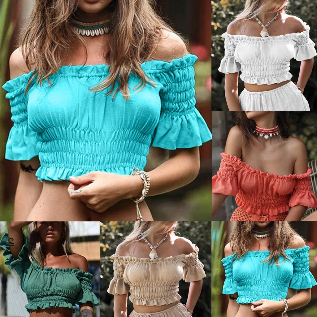 Женский Купальник бикини летняя пляжная одежда блуза с открытыми плечами платье