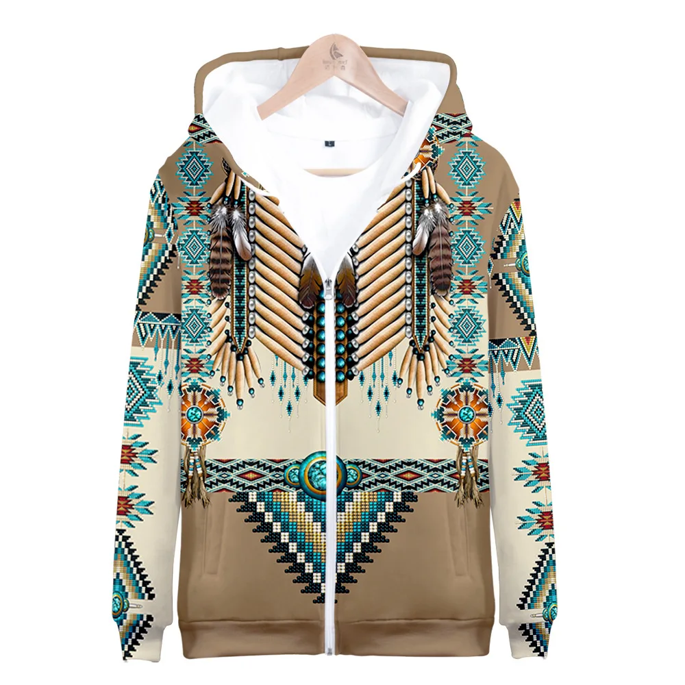Толстовки на молнии для мужчин и женщин в американском индийском стиле