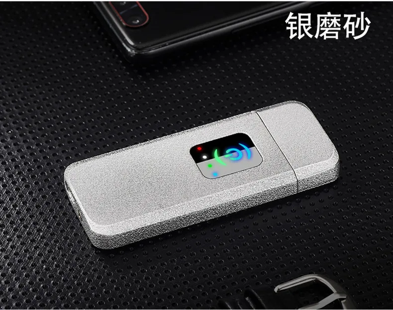 Светодиодный сенсорный Электронный USB Зажигалка металлическая перезаряжаемая Зажигалка Ветрозащитная электрическая зажигалка для курения гаджеты для мужчин