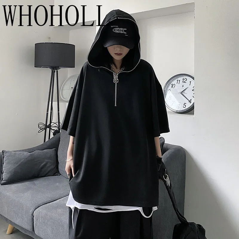 

Women Gothic Punk Hooded Hoodies Short Coat Black Short Sleeve Sweatshirt Hoodie Shirt Pull Femme Cosplay Tops Drop Ship