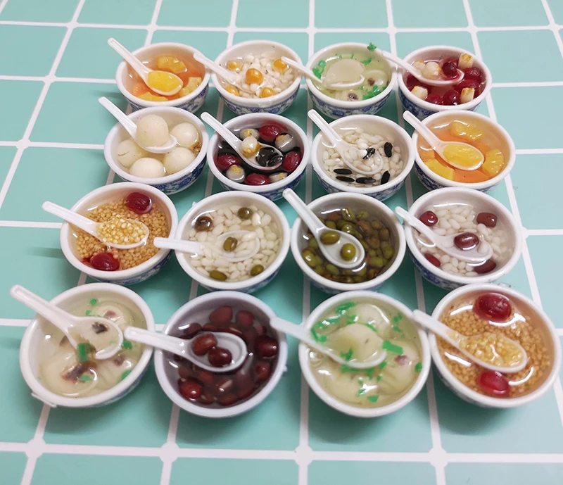 Миниатюрный китайский кукольный домик 2 шт. 1:6 весы еда десертная лапша