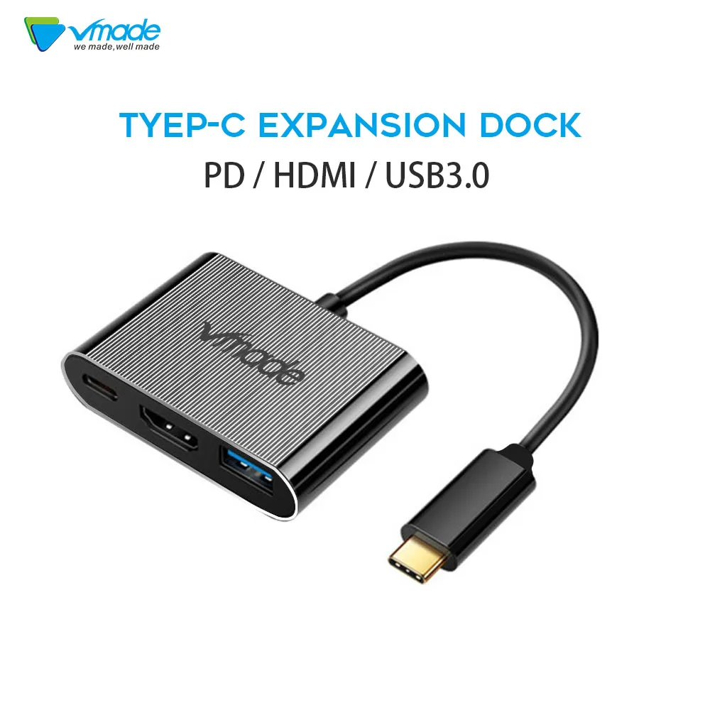 Адаптер Vmade 3 в 1 USB концентратор Type C для HDMI док станция стандарта MacBook Pro/Air