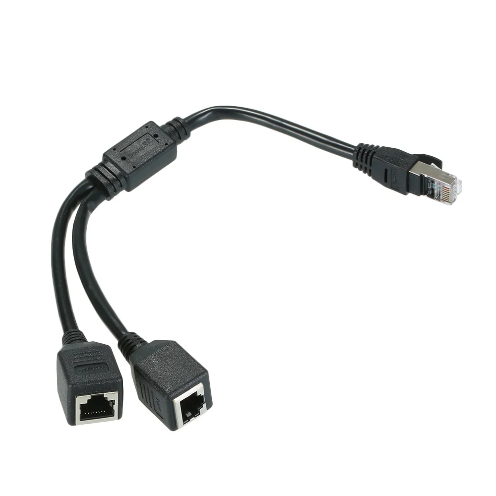 Сетевой сплиттер RJ45 Кабель адаптер Puksic AUX USB 1 штекер на 2 гнезда порт LAN Ethernet