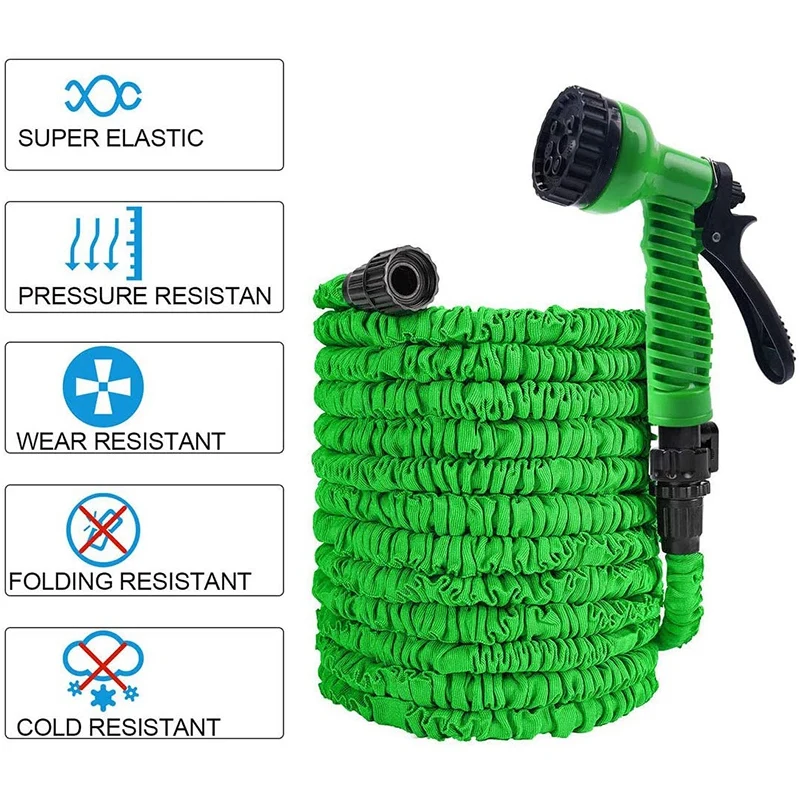Садовый шланг 25Ft водяной расширяемый садовый с двойным латексным сердечником