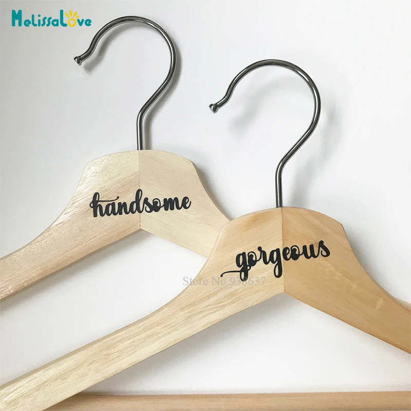 Gorgeous &amp Handsome DIY Wedding Hangers 6 Font available Party Sticker Decal Vinyl Stickers BA376 | Wall