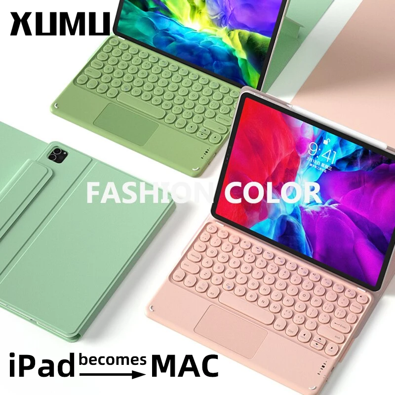 

XUMU Magnetic Trackpad Keyboard Case Bluetooth-Compatible For iPad Pro 11 2020 2018 10.5 10.9 9th 10.2 Inch With Pen Slot Cover