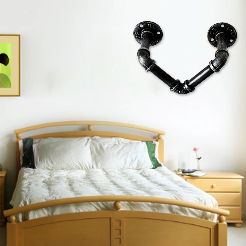 Железная труба для спальни промышленный держатель бара стеллаж хранения