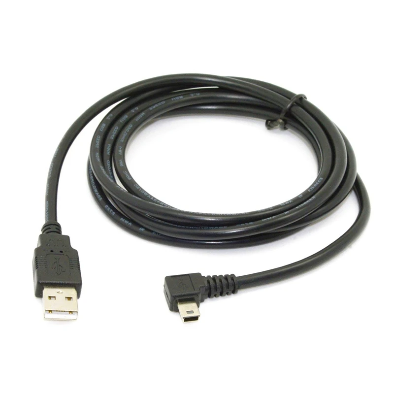 Кабель Mini USB B 5 конт. (штекер)/USB 2.0 (штекер) 1 8 м левый угол 90 градусов черный