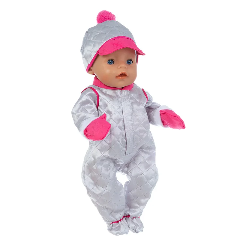 

Baby New born Doll Clothes Fit 17 inch 43cm Doll Accessories Sliver Suit For Baby Gift