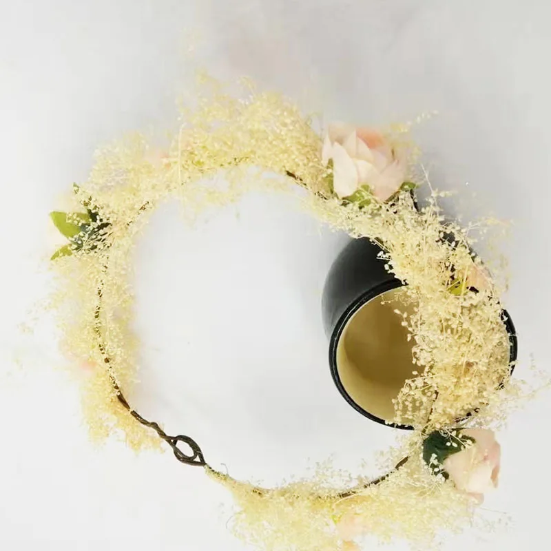 Искусственный настоящий цветочный венок роза для женщин и девочек Цветочная