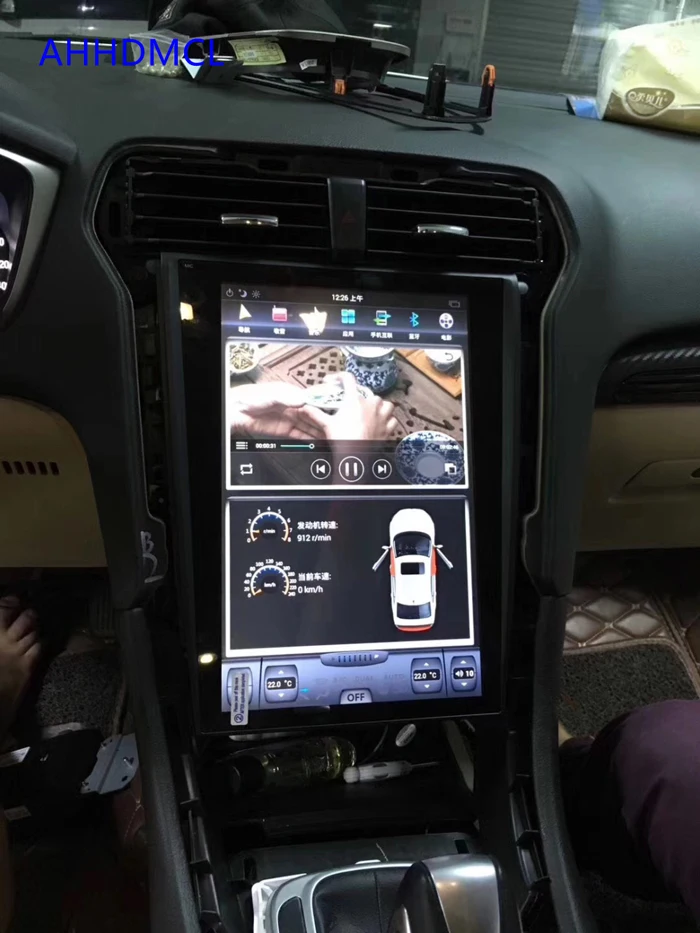 Мультимедийный плеер в стиле Тесла автомобильный стерео проигрыватель на Android с