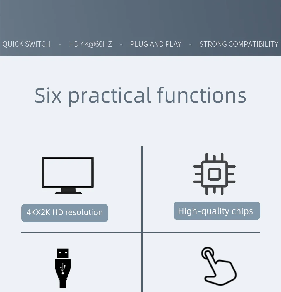 

Aluminum Alloy 2x1 DP KVM Switch Displayport 4K@60Hz 5.1Gbps For Hosts Share Monitor Mouse Keyboard Printer