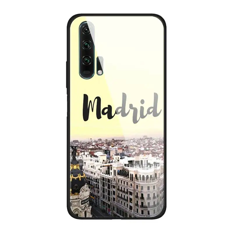 

Madrid Glass Phone Case Back Shell For Huawei P20 Pro P30 Lite Mate 9 10 20 Pro Nova 3i 5 3E Cover Accessories