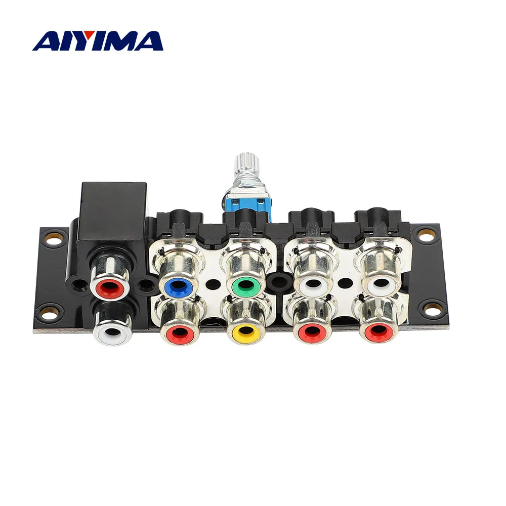 AIYIMA-Interruptor de señal de Audio, tablero de selección de entrada RCA, 4 vías, Selector de relé de señal de fuente de Audio, tablero de conmutación para cine en casa