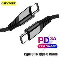 usb type c to type c cable quick charge pd3 0 typec cable for samsung s20 s10 data cord fast charge for huawei p40 p30 usbc wire