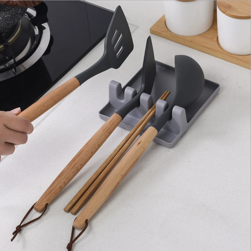 Шпатель ковш полка ложка для отдыха горшок крышка держатель стойка ситечко Pad