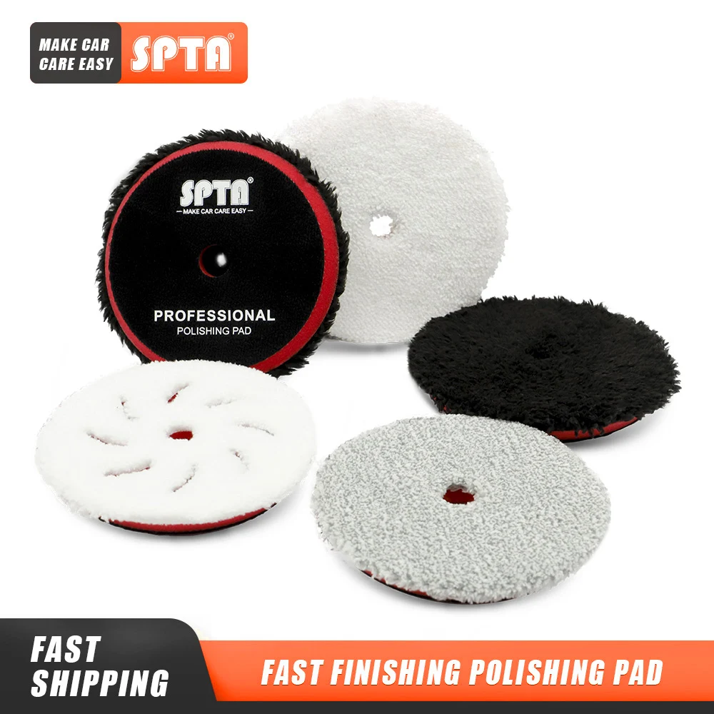 

(Bulk Sales 4Pc & 20Pcs)PTA 3"/5"/6" Fast Finishing Microfiber Polishing Pad Polishing Disc Kits For DA/RO Car Polisher