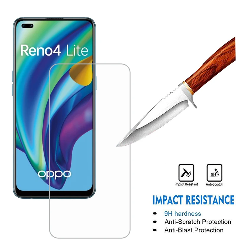 Закаленное стекло премиум класса 9H для OPPO RENO 4 LITE защитная пленка экрана