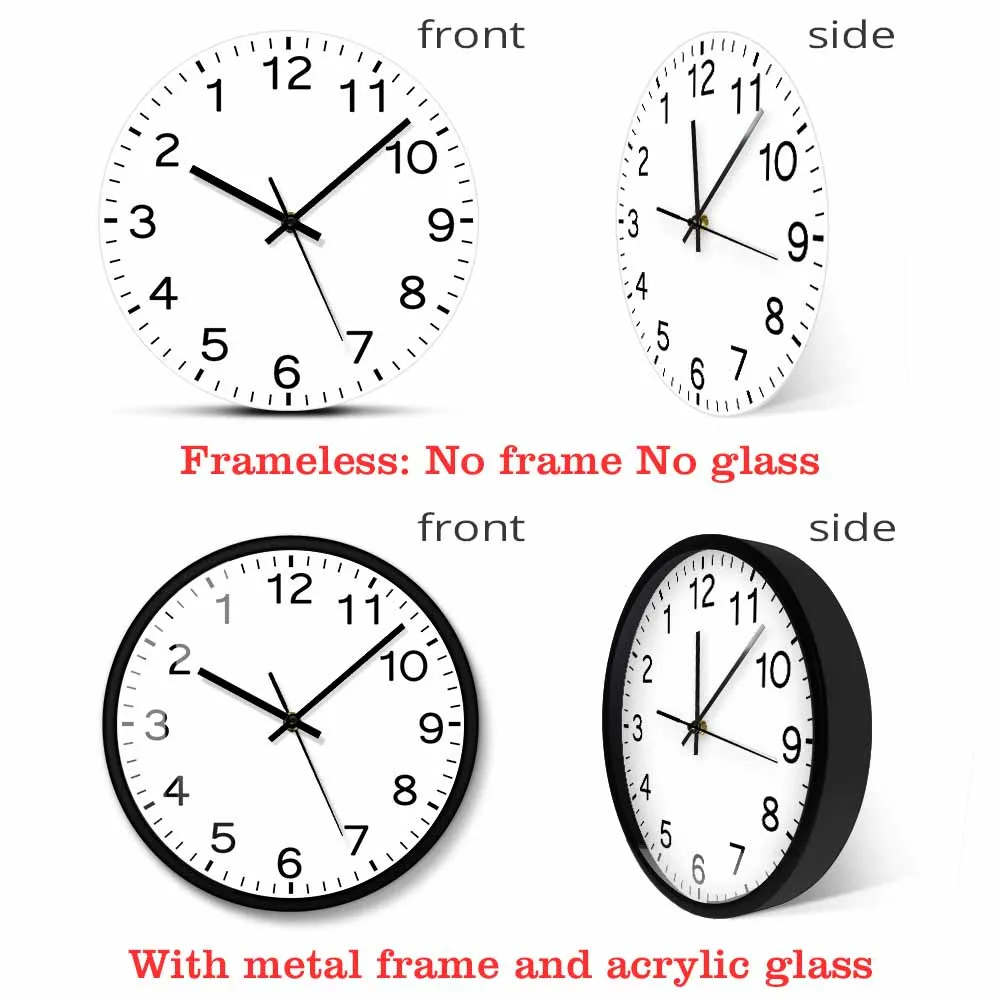 Современный дизайн часы с обратным ходом бесшумные против часовой стрелки