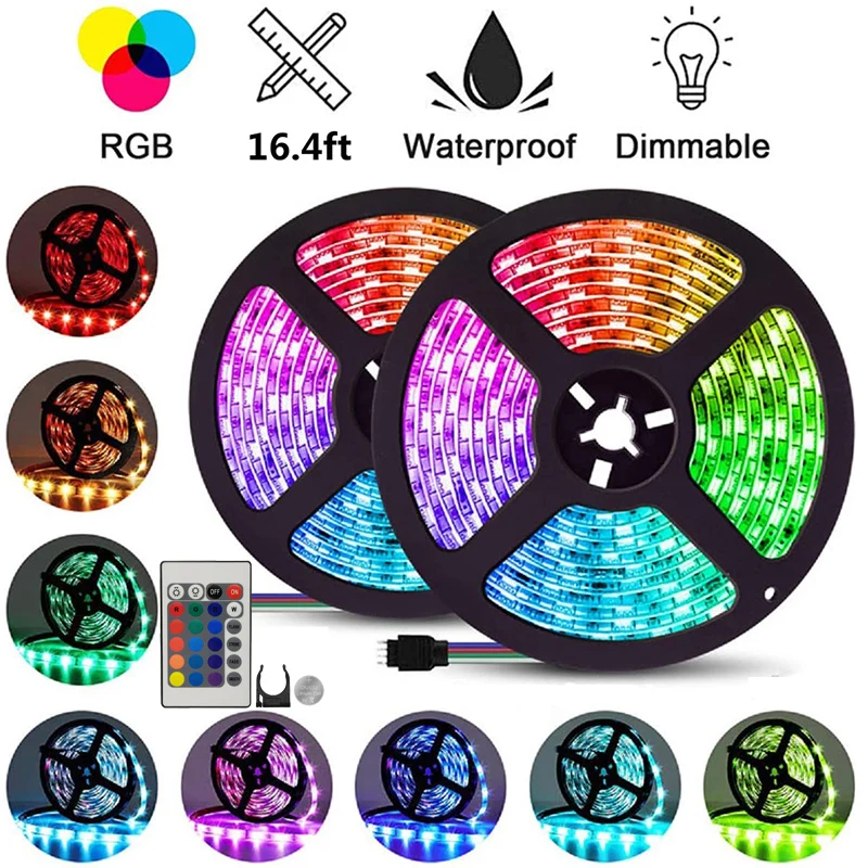 LEADLY 4 штепсельная Светодиодная лента светильник RGB SMD 2835 гибкая светодиодный 5 м