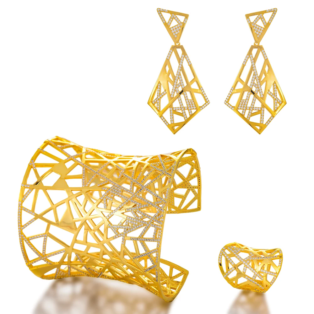 

KellyBola 2021 Ladies Fashion Gorgeous Aristocratic Adjustable Jewelry Set Bride Wedding Engagement Banquet Dress Accessories