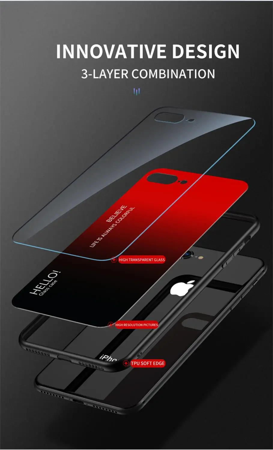 Чехол OUDINI для Oppo A52 стеклянный чехол с градиентом | Мобильные телефоны и