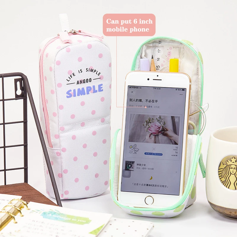 Stationery Large-Capacity Multi-Function Creative Pencil Case Mobile Phone Holder Pen Bag Cute Pencilcase School Gift | Канцтовары для