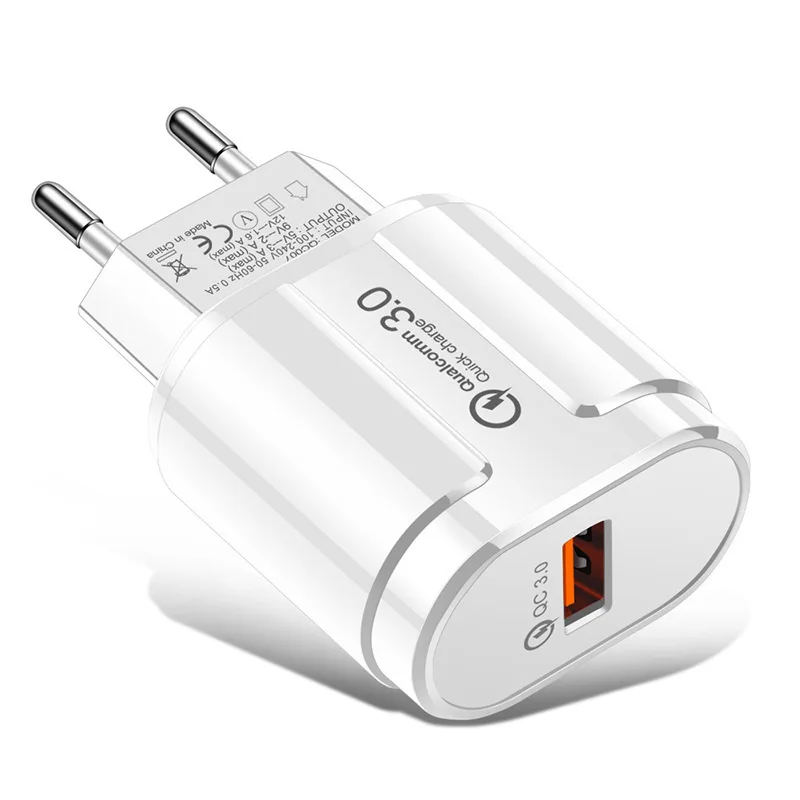 Телефон USB зарядное устройство для путешествий QC3.0 18 Вт Настенный адаптер iPhone 7 8 X