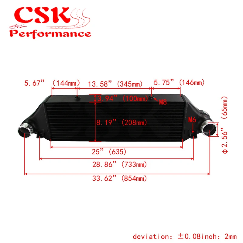 Competition Intercooler Fit For Ford Focus MK3 ST250 2.0L Turbo EcoBoost 2013-2018 Black |
