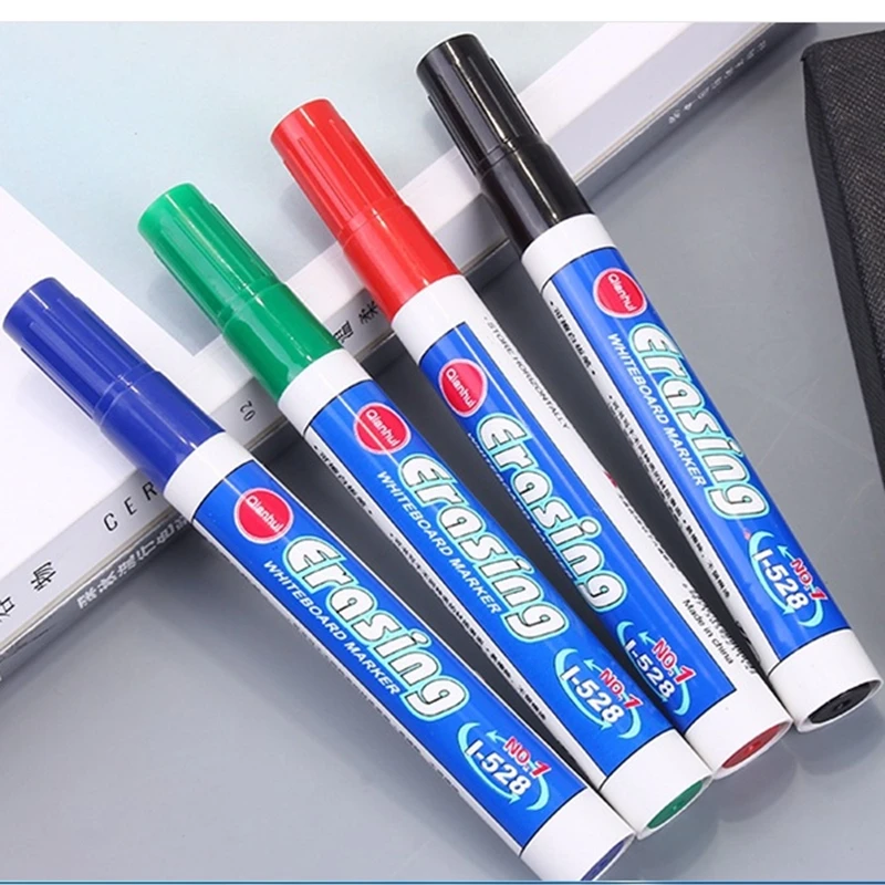 Набор ручек для белой доски, 4 цвета, стираемые маркеры для белой