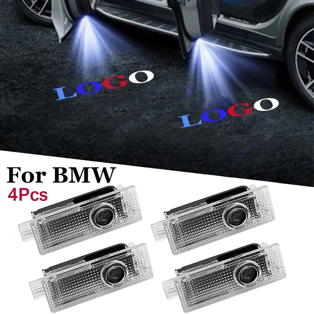 

4 Pcs Car Logo Door Welcome Light Led Projector Lamps Decor Lamp For BMW X3 X5 E70 X6 E71 E87 E60 E61 E90 F30 F10 F16 E92 E91 X4