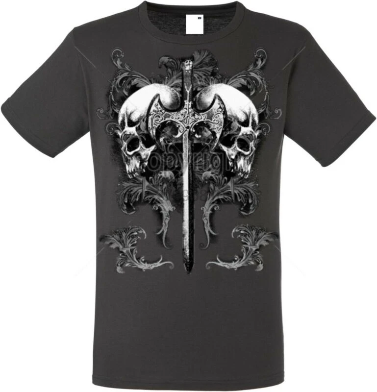Футболка Im Graphiteton Mit Einem gothick-Biker-&amp tatomotiv Modell Skulls Sword | Мужская одежда