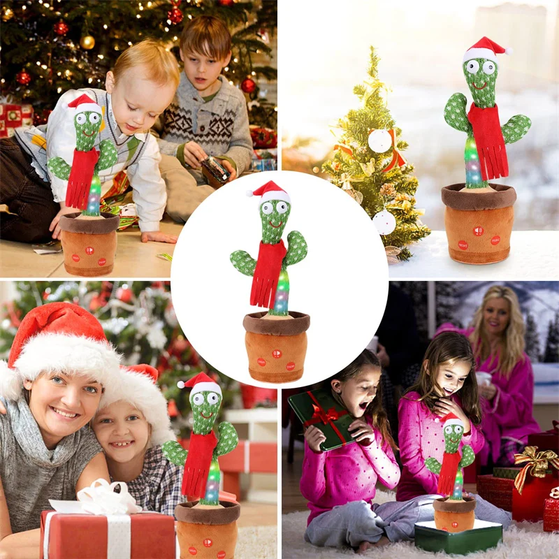 Плюшевая игрушка в виде кактуса динамик песни 120 говорящий голос повторение