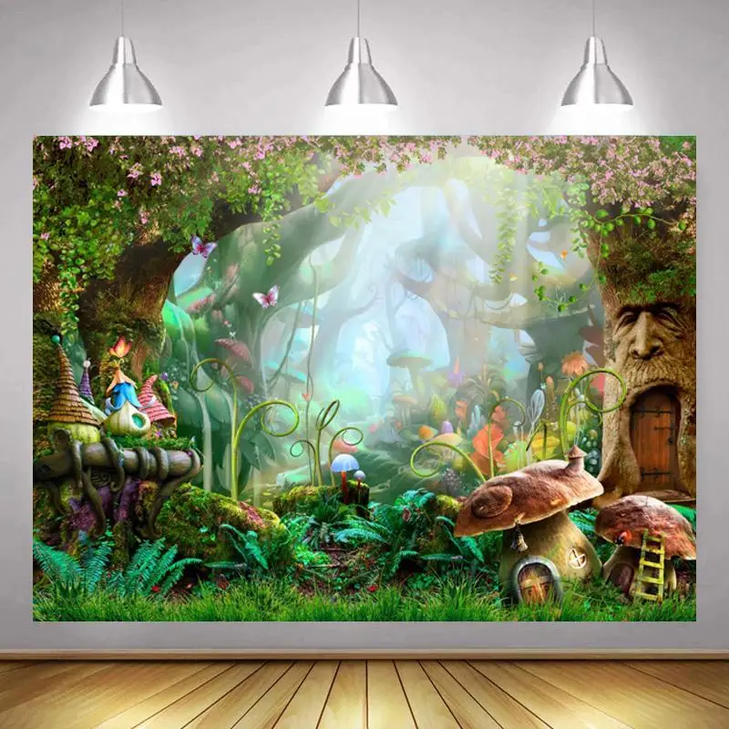 

Fairy Tale Wonderland Dreamy Fantasy Forest Jungle Nature Scenery Backdrop Vinyl Photography Background For Photo Studio Shoot