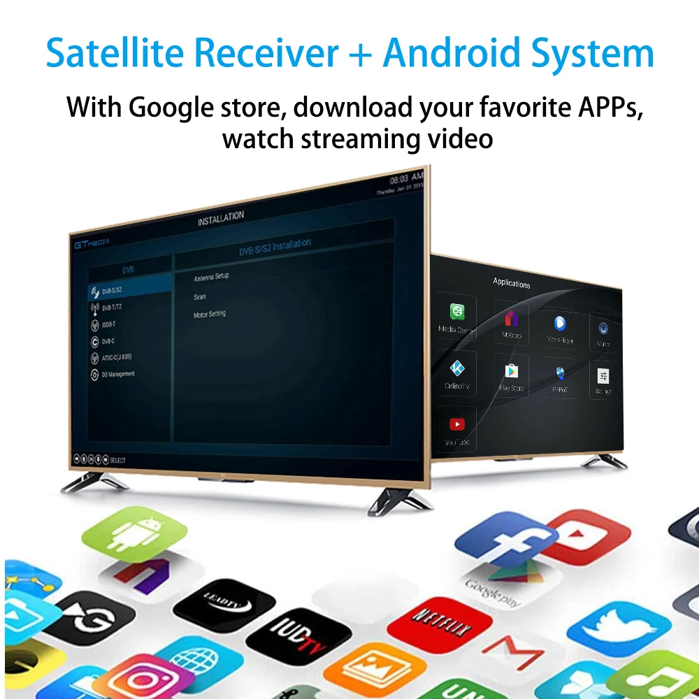 ТВ приставка GTmedia GTC на базе Android 6 0 модель DVB S2/T2/Cable/ISDBT Amlogic S905D 2 Гб ОЗУ 16 ПЗУ