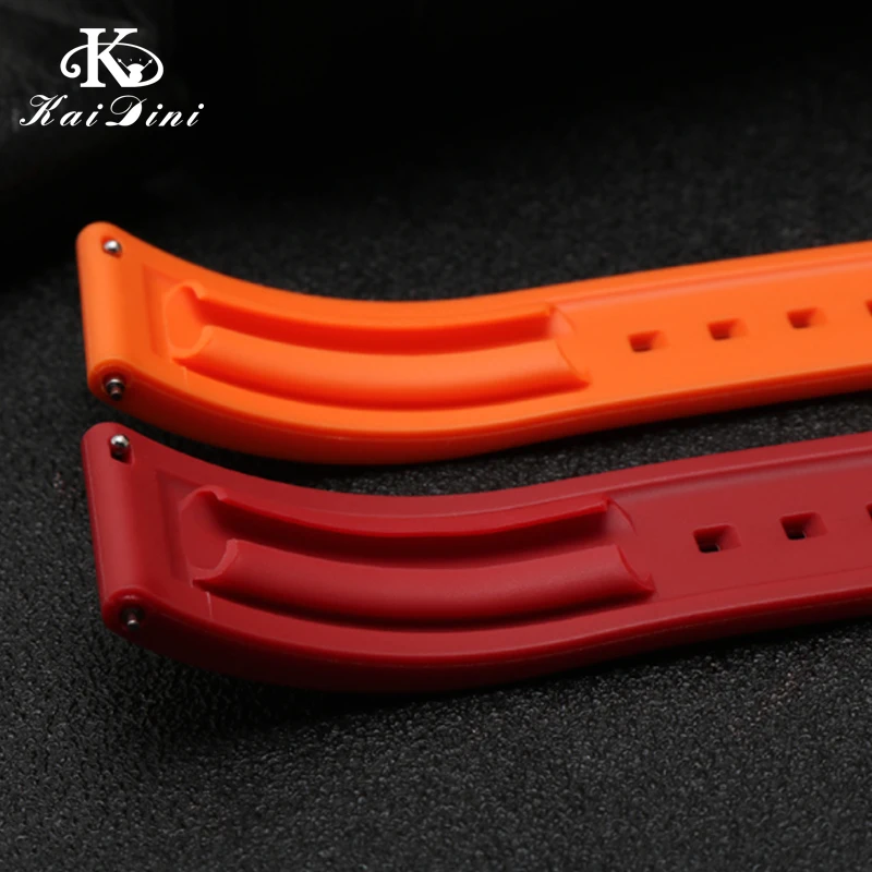 20mm 22mm for M005 Little red flower watch band High Quality Natural Silicone Waterproof rubber black green | Наручные часы